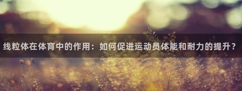 看球通体育app安卓版：线粒体在体育中的作用：如何促进运动员体能和耐力的提升？