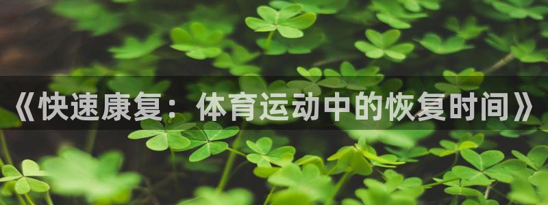 看球通体育app苹果版下载：《快速康复：体育运动中的恢复时间》